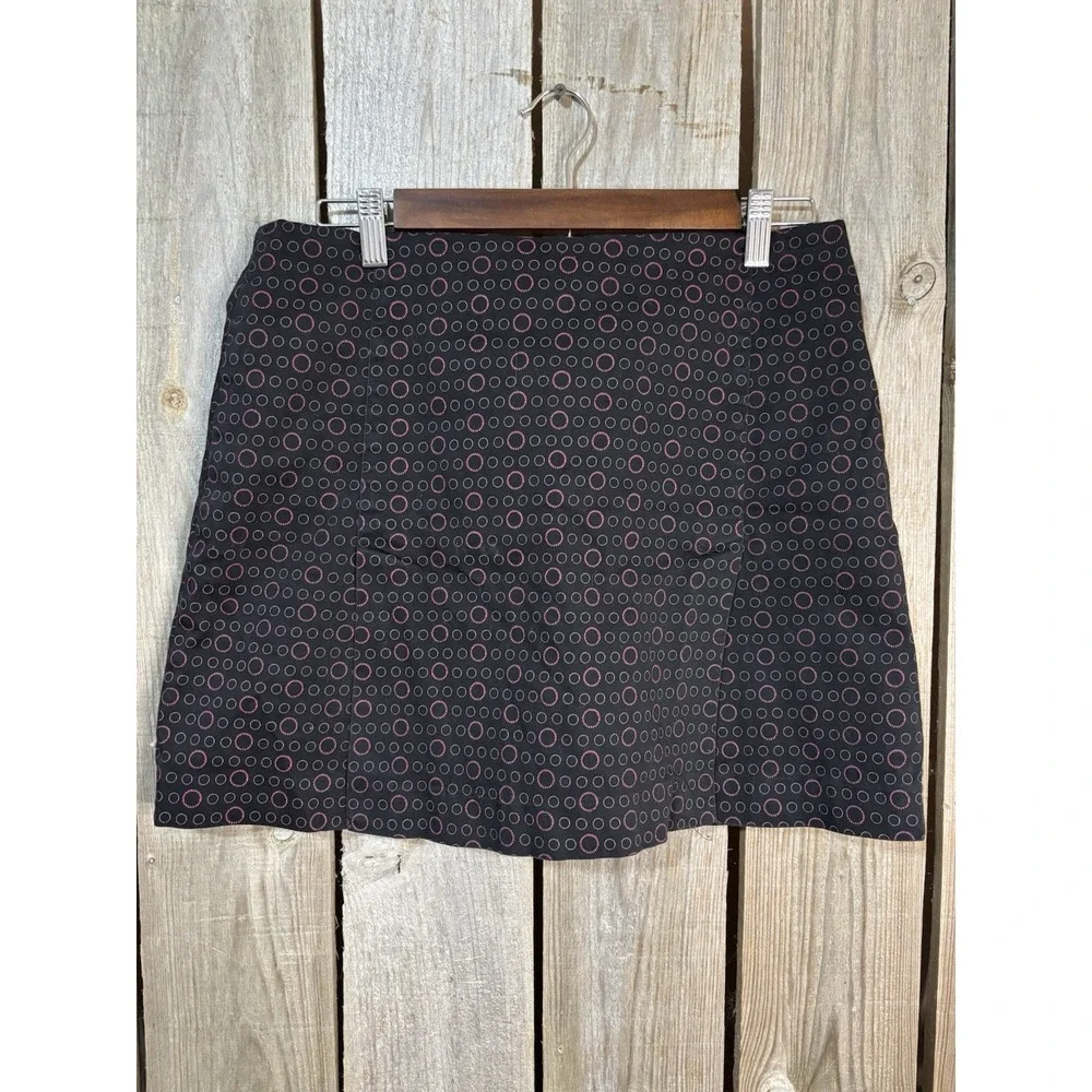 Herman Geist Dot Print Skirt Skort Size 10 Built-In Shorts‎